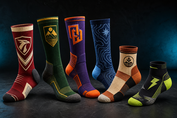 SQUARE1 custom performance sock designs in a dramatic studio lineup